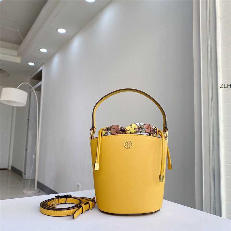 

Hot sale 2021 new TB leather women's bag cross grain cow leather Mini bucket bag 75591 one shoulder cross simple bag