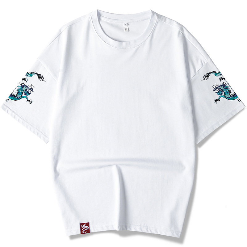 

2021 New Nova Chegada Topo Da Moda Vero Bordado e Algodo Solto T-shirts o Pescoo Casual t Camisa Roupas Marca Tshirt Homme Xigk, White