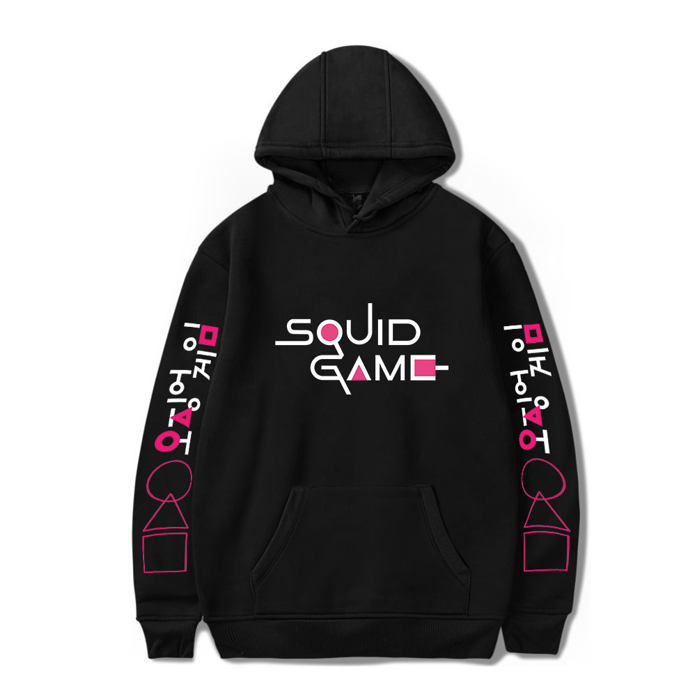 

New Squid Game Men's Hoodie High Quality Fashion Sweatshirt Hip Hop Pullover, Black