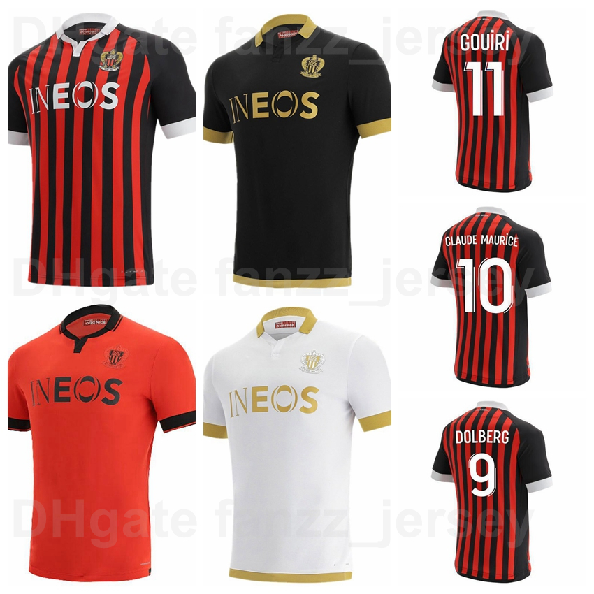 

21-22 OGC Nice 11 GOUIRI Soccer Jersey 9 DOLBERG 10 CLAUDE MAURICE 28 BOUDAOUI 19 THURAM 21 KLUIVERT 23 LOTOMBA DELORT 26 BARD 8 ROSARIO Hom, Black;yellow