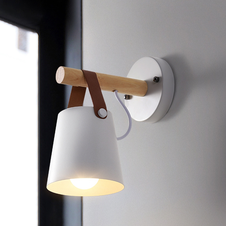 

Nordic designer bedroom belt creative simple wall lamp restaurant study living room decoration clothes shop lamp E27