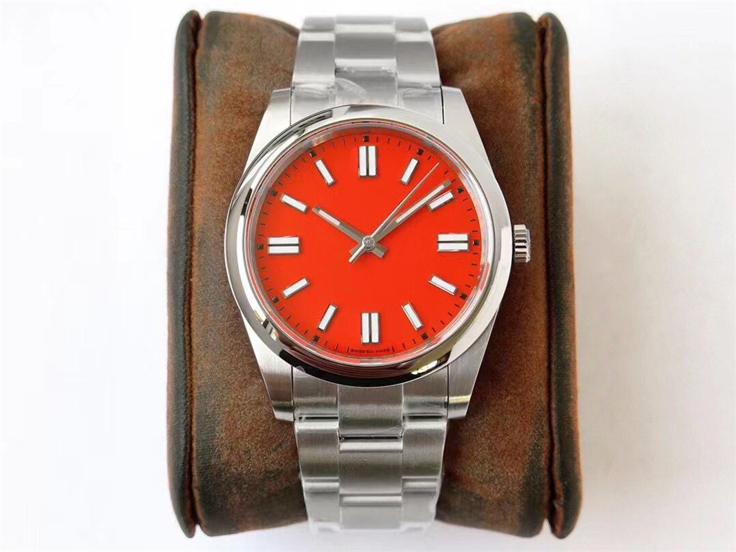 

Men's watch three needle aperture plate noodles nail ice Luminous Gem glass imported automatic upward rotation movement folding oyster buckle 41x12mm, Single row non delivery