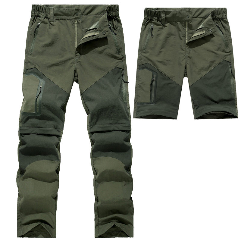 

2021 New Men' Quick Dry Removable Sport Pant Outdoor Breathable Pantalones with Sashes Pockets Long Trousers Casual Svkx, Black