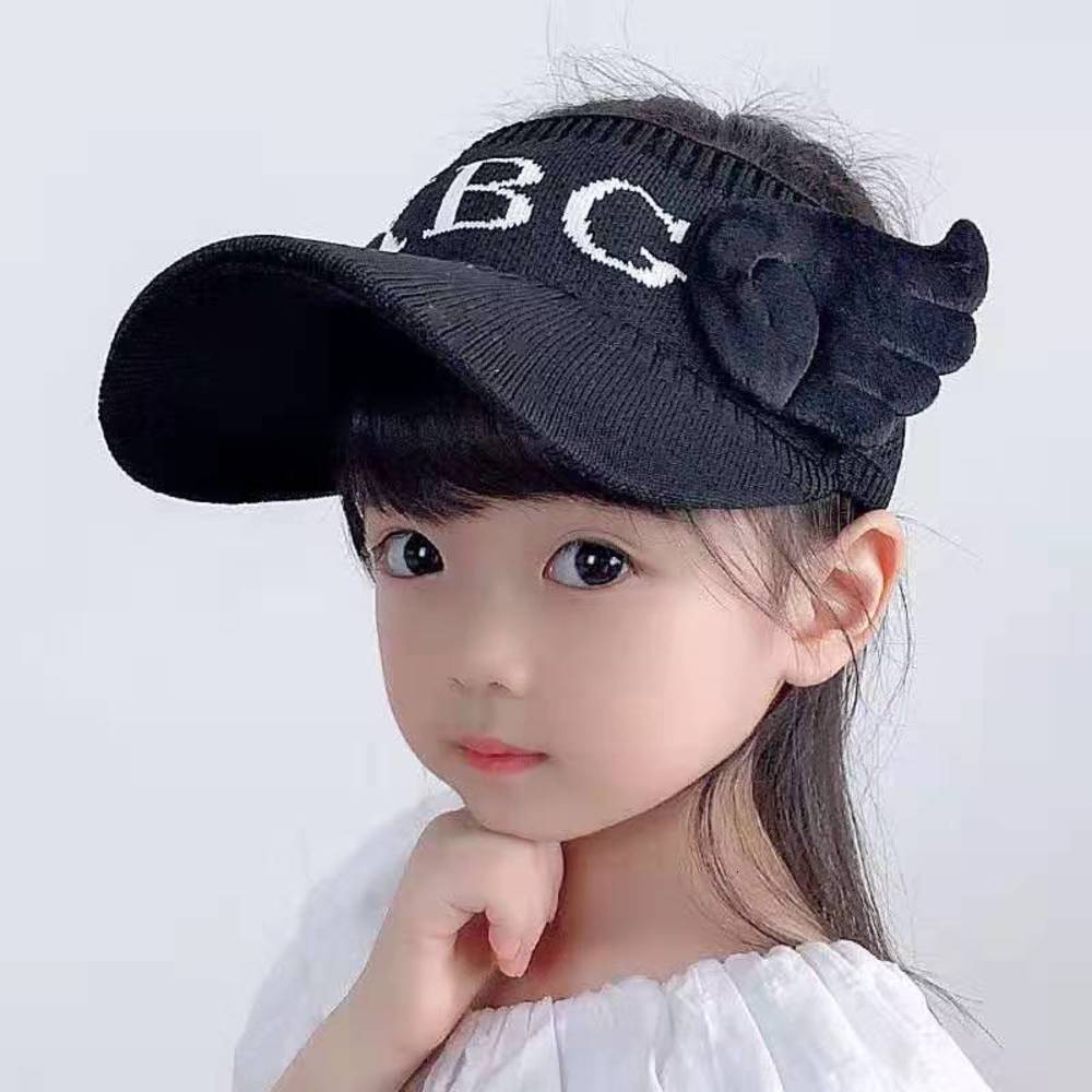 

Children's empty top hat ultraviolet summer men's and women's letters wings sun shade cool children's, Yellow