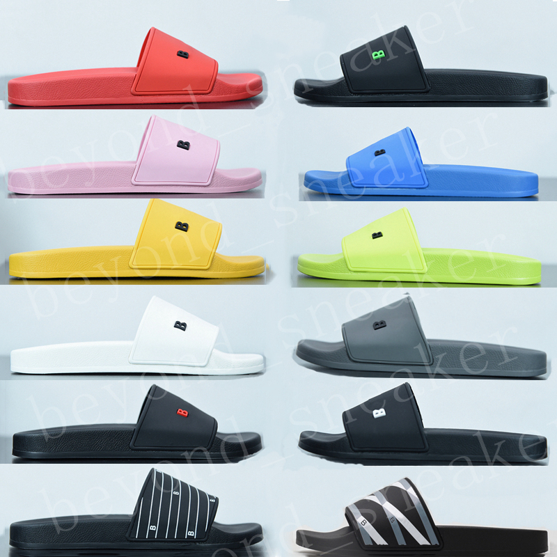 

2021 Paris Sliders Mens Womens Summer Sandals Beach Slippers Ladies Flip Flops Loafers Black Outdoor Home Slides Chaussures Shoes With Box Size35-46, 12