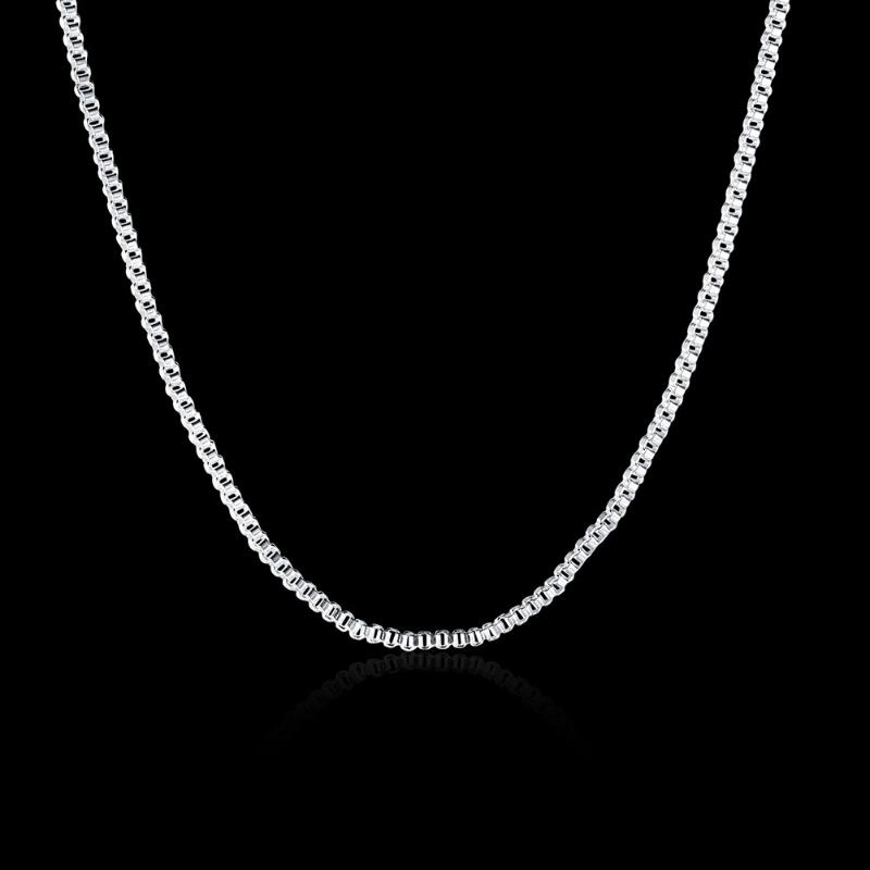 

Chains Brands Fashion 1MM Box Chain 925 Sterling Silver Necklace For Women Men 16-24inch Wedding Party Jewelry Christmas Gifts