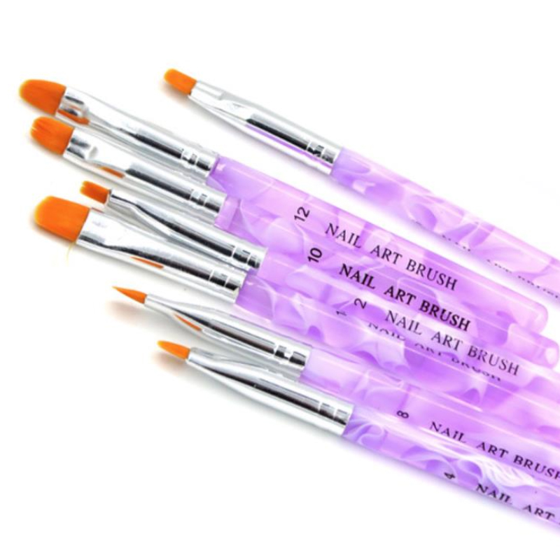 7pcs / set brosses à ongles pinceaux acryliques brosse UV gel à ongles de vernis peinture dessin de dessin de manucure outils de manucure New Des
