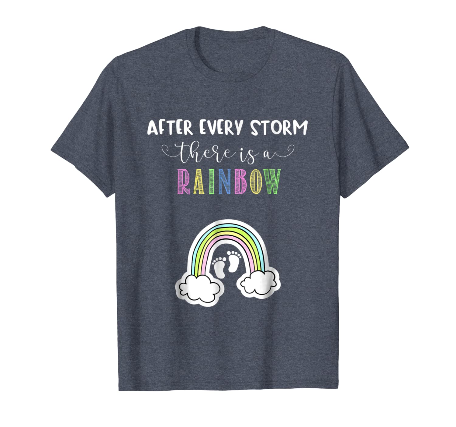 

pregnancy announcement shirt rainbow baby after storm, White;black