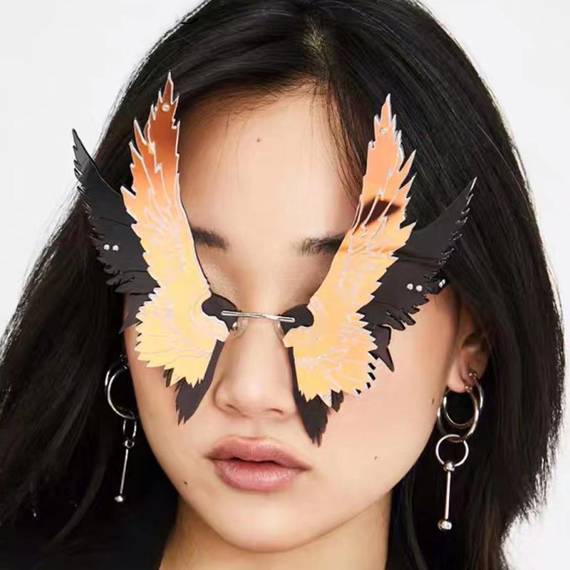 

Sunglasses Fashion Oversized Personality Shape Women Vintage Random Clear Purple Green Glasses Men Eagle, White;black