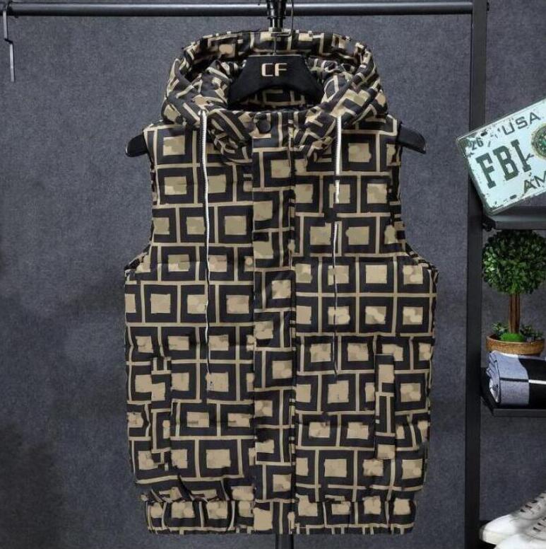 

21SS Autumn and winter the latest men's Vests fashion printing alphabet design brand hooded clothing thickened waistcoat 7 colors M-4XL, 06