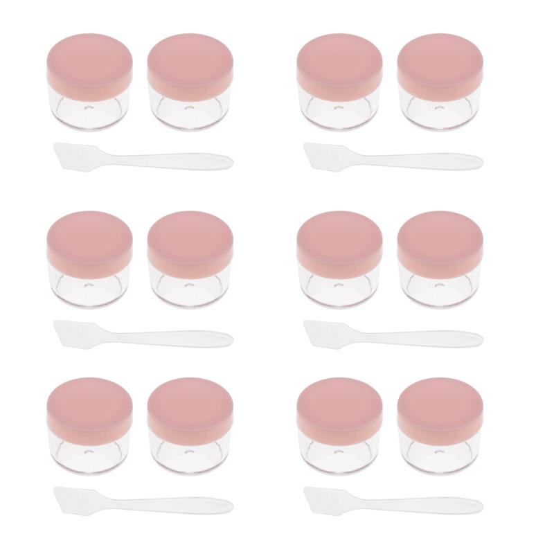 

12pc Plastic Jars with Lids Cosmetic Containers for Cream Gel Powder Glitter
