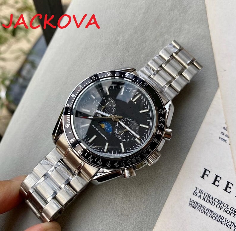 

Mens Watches Quality Moonwatch Men 316L Stainless Steel Strap Automatic Mechanical Watch 2813 Movement Wristwatch Sapphire, As pic