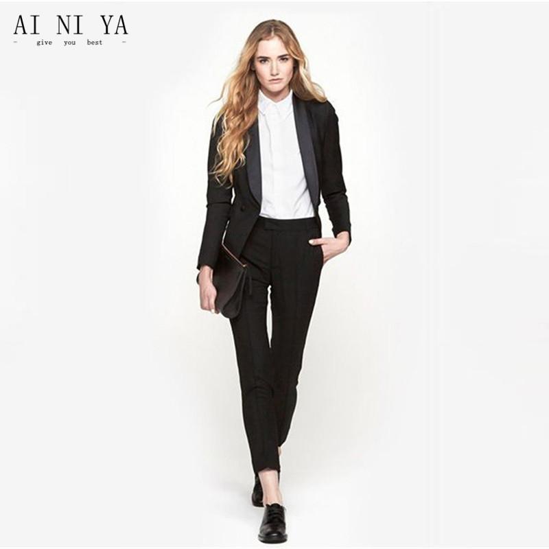 

Women's Suits & Blazers Black Womens Business 2 Piece Formal Pant For Weddings Tuxedo Female Office Uniform Ladies Winter, Choose color chart