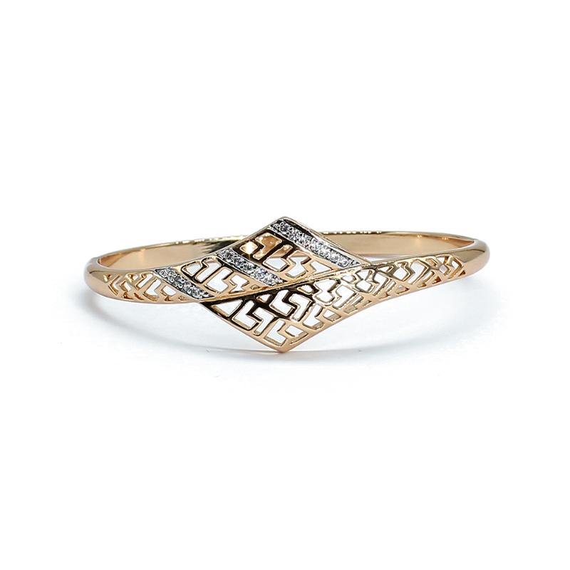 

Bangle Luxury Geomety Cuff Charm Gift Hollow Synthetic Cubic Zirconia Bangles Bracelet Jewelry Party For Women High Quality