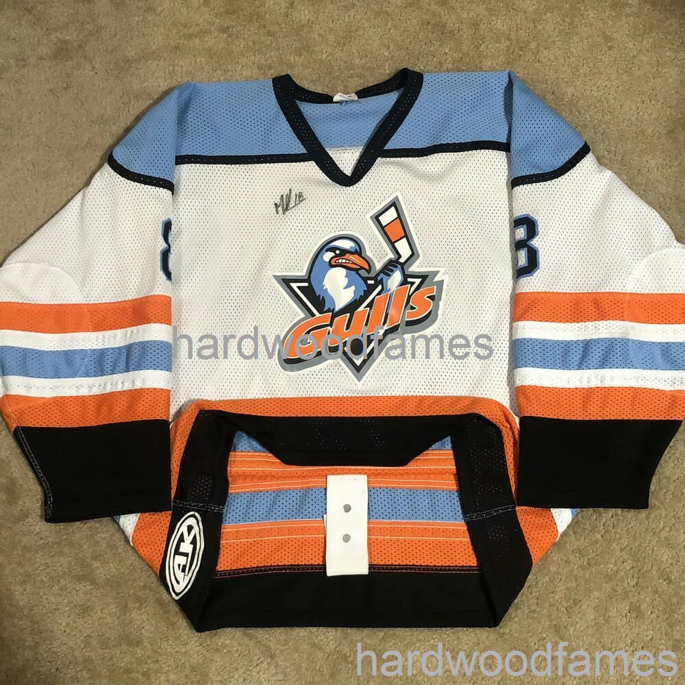 

Stitched San Diego Gulls WCHL Hockey Jersey Vintage White custom any name number, Black