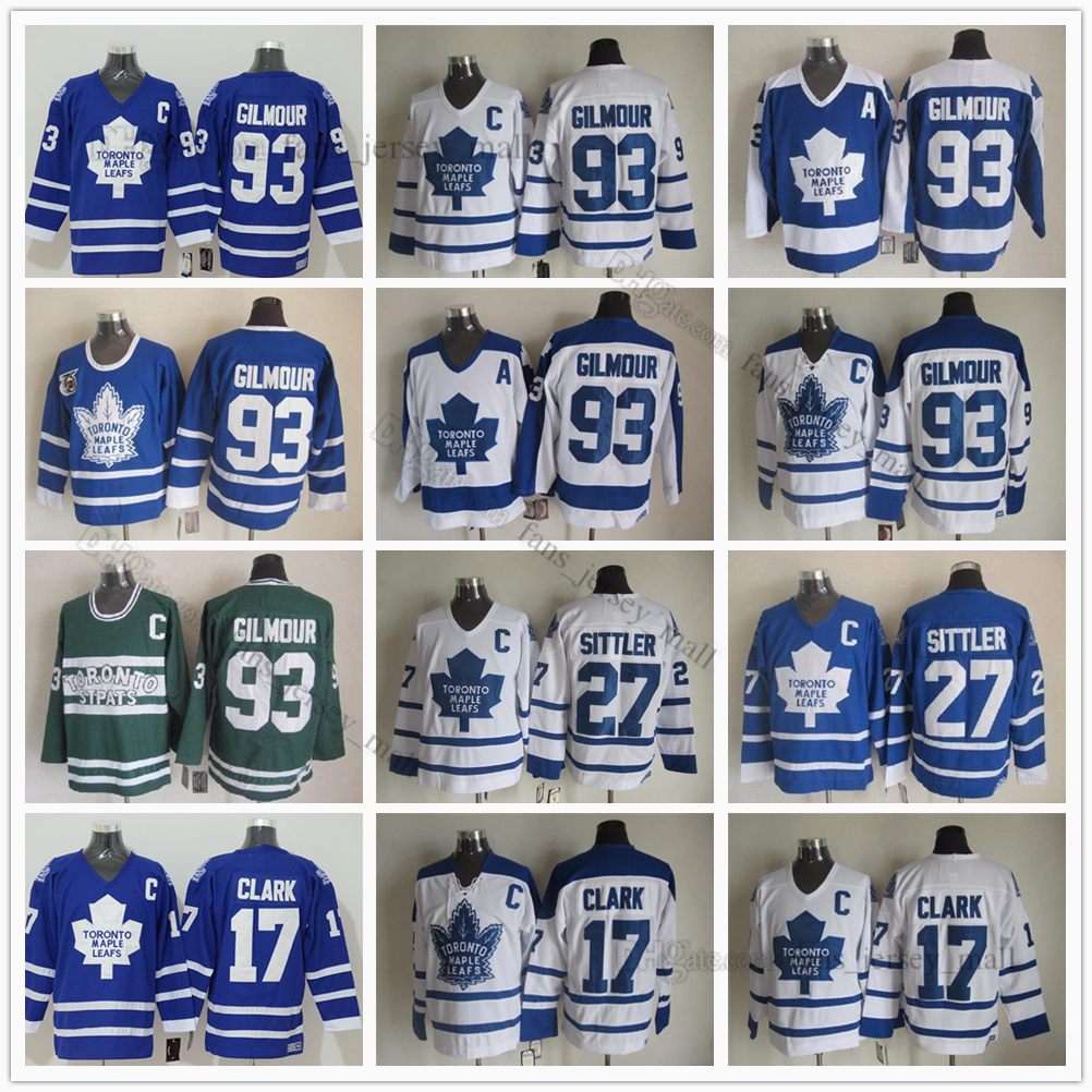 

Vintage CCM Buffalo Sabres Ice Hockey Jerseys 93 Doug Gilmour 27 Darryl Sittler 17 Wendel Clark Jersey, Same as picture