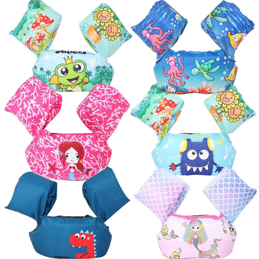 

Childrens life jacket water sleeves buoyancy undershirt kids swimming equipment cartoon young baby swimming arm circle floating swimming ring shirts