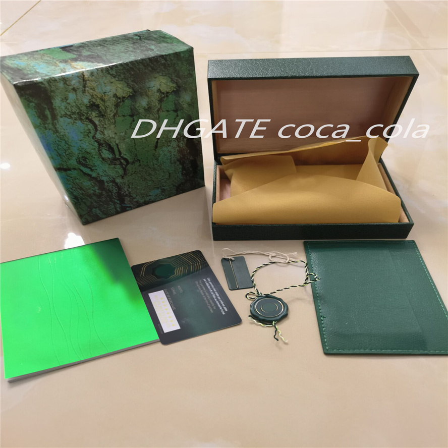 

Top High Quality AAA+Luxury Watch Green Box Papers Gift Watches Boxes Leather Card For Rolex Wristwatches case Certificate