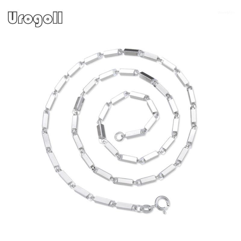 

Fine Jewelry Noble Men Chain Pure 925 Sterling Silver Genuine Necklaces Male Embossed Square Column Gifts Chains