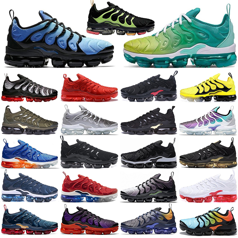 

TN plus mens running shoes White university red pink sea bleached coral pure triple Platinum Midnight Navy lemon lime bumblebee voltage purple men women sneakers