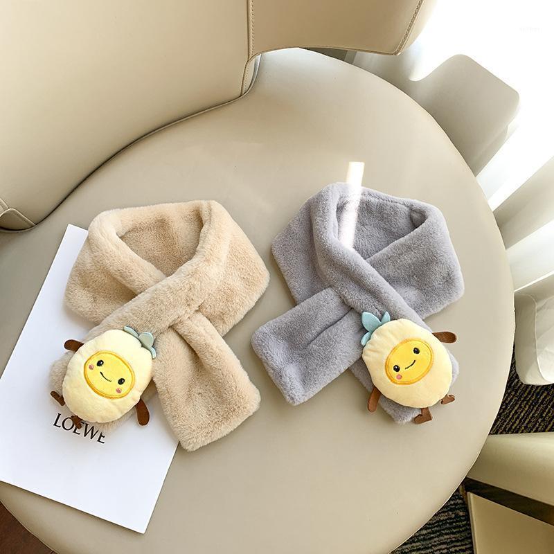 

Scarves Children's Fur Scarf Autumn And Winter Baby Girls Imitation Collar Kids Korean Boys Cute Warm Men Four Seasons, Blue;gray
