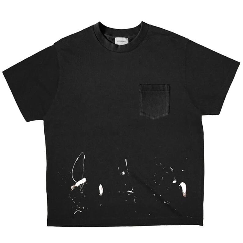 

2021 New 2021ss Hip-hop Kanye West t Shirts Men Women High Quality Top Tee Pocket Manual Splash Ink Vintage Streetwear T-shirs M9bl