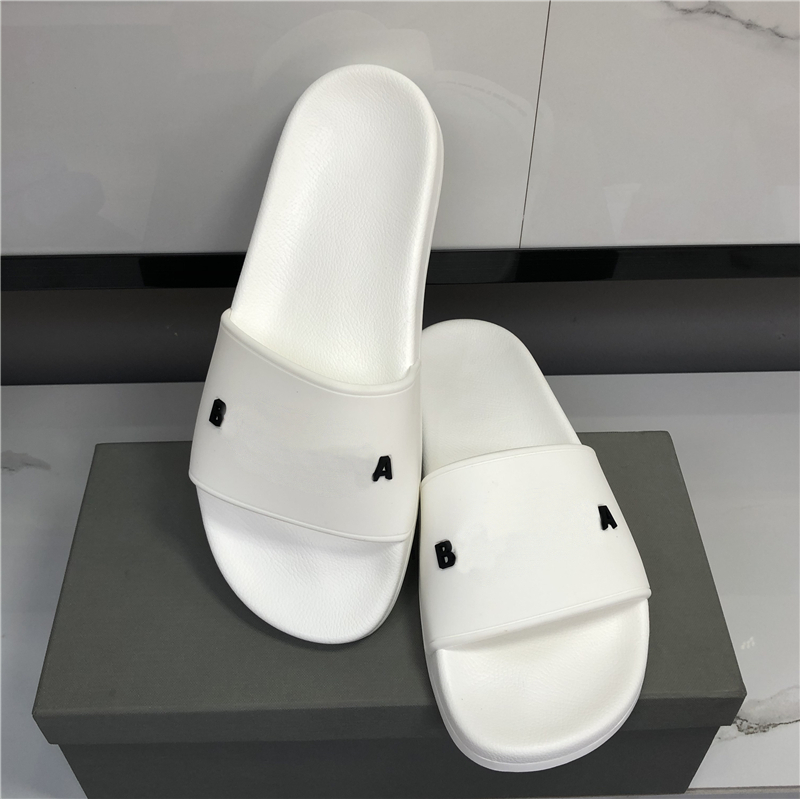 

2021 High Quality Mens Womens Sandals Slippers Slide Summer Fashion Wide Flat Slipper Flip Flops With Box Size 35-46, Black