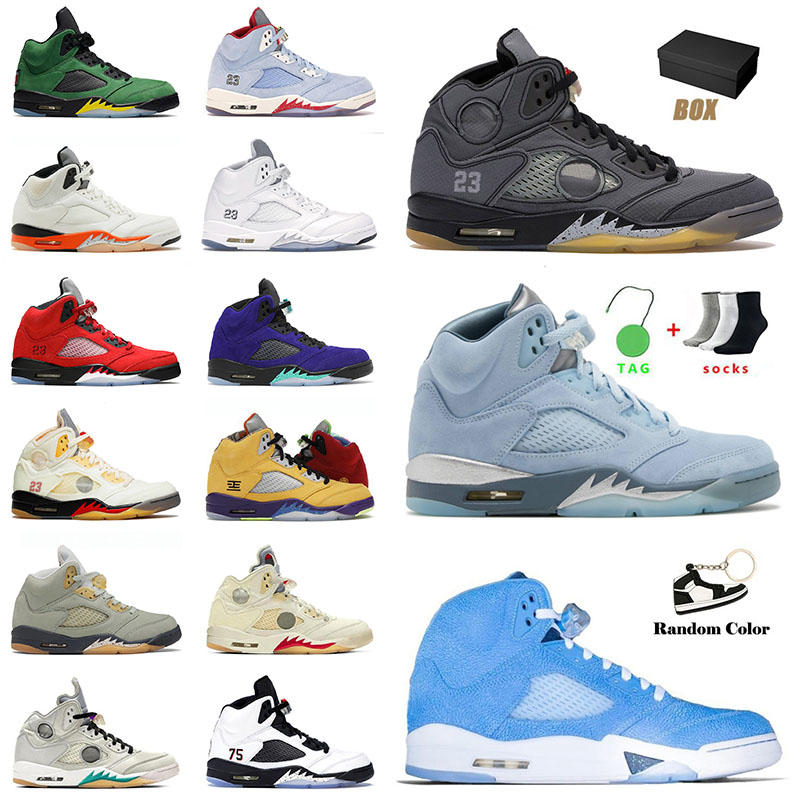 

Top High Quality Jumpman 5 5s v Mens Basketball Shoes Florida Gators White Off Blue Bird Black Muslin Fire Red Jade Horizon Trainers Designer Sports Sneakers, B12 all white 40-47