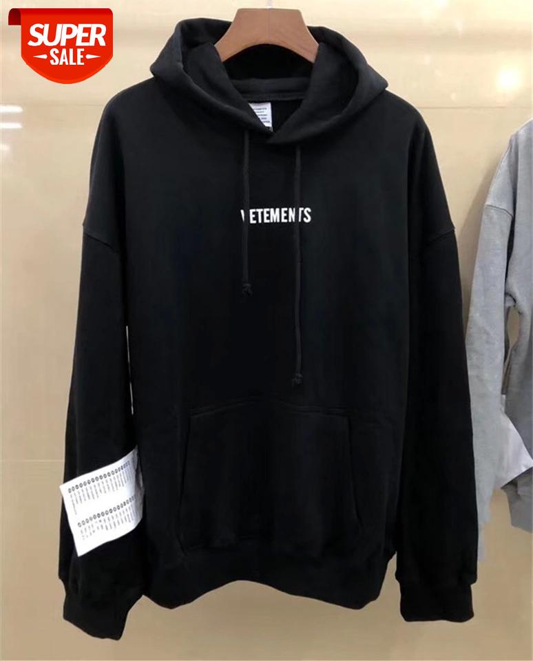 

Vetements Hoodie Men Women Women 1:1 Sweatshirts Big Tag Hip Hop Vetements Hoodie Embroidery Black Gray Pullover #mV4A