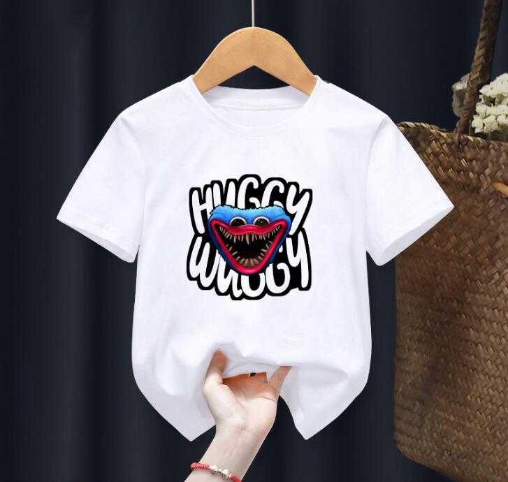

Boys T-Shirts Huggy Wuggy Horror Toy Poppy Playtime Cartoon Print Girls T Shirts Fashion Children Tshirts 2-14 Years, Blue