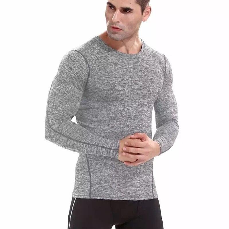 

Men's Hoodies & Sweatshirts D1184 Compression Tights Base Layer Running Fitness Gym Exercise Soccer Basketball Men Sports Clothing Shirt Jer, Black