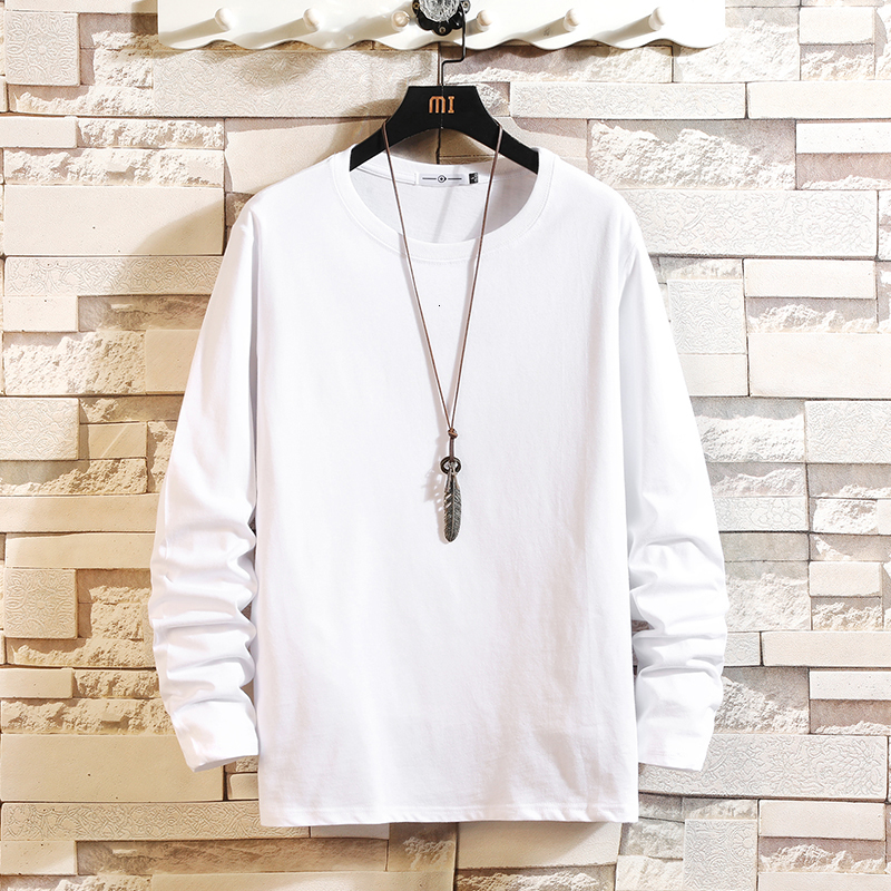 

2021 New Men's Cotton Solid T-shirt Full Sleeve Mens Spring Tshirts Male Oversized Shirts Casual t Shirt Tee for Man Xxxtentacion 67rb, Gray