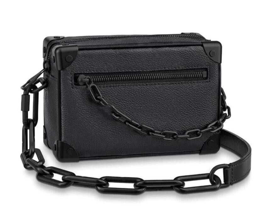 

Designer Soft Trunk Mini Chain Bag Genuine Leather Black Men's Soft Box Bag Fashion Unisex Shoulder Bags Luxury Women's Messenger Bags Top Quality Handbags
