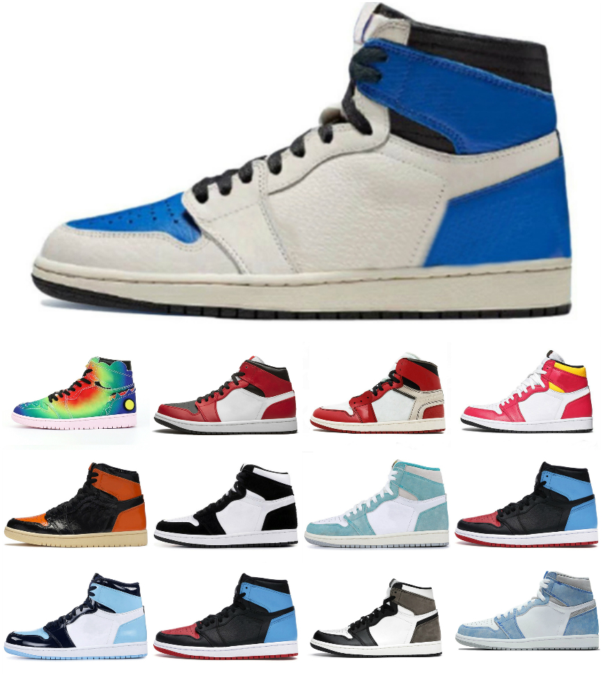 

With Box Jumpman 1 1s Mens Women Basketball Shoes Mid Banned High OG Court Purple Hyper Royal Barely Rose Shadow Obsidian Chicago Trainers S