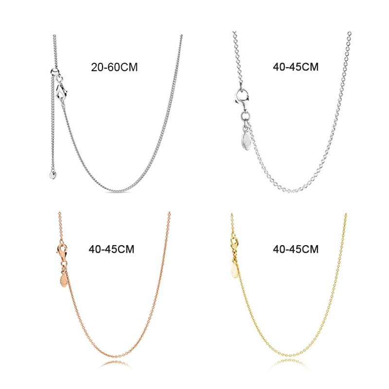 

Chains LR HQD Basic Real 925 Sterling Silver Chain For Women Necklace Chocker Fit Original Charm Bead Jewelry Making Pendant 2021