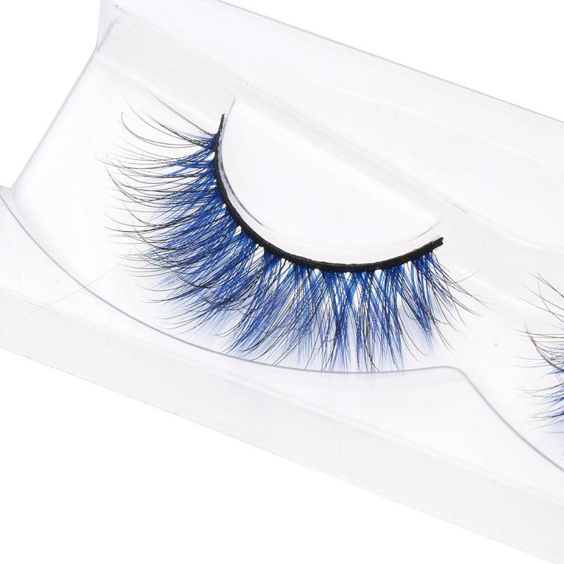 

False Eyelashes 1 Pair 6D Faux Mink Lashes Natural Drama Colorful Long Soft Handmade Curly Eyelash