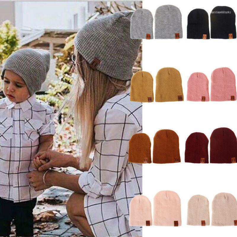 

Berets 2021 Winter Hats Mom Toddle Kids Baby Boy Girls Warm Caps Knit Beanie Hat Adults Caps1