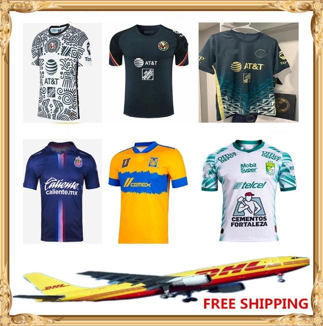 

DHL liga mx 21 22 mexico Club America Soccer Jerseys leon third away home 2021 2022 camisetas Tigres UNAM Chivas Cruz Azul 3rd training Football Shirts maillot de foot, White