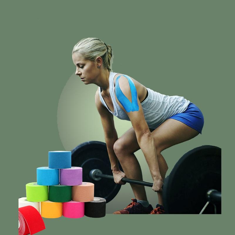 

2Size Kinesiology Tape Athletic Tape Sport Recovery Strapping Gym Fitness Tennis Running Knee Muscle Protector Scissor, White