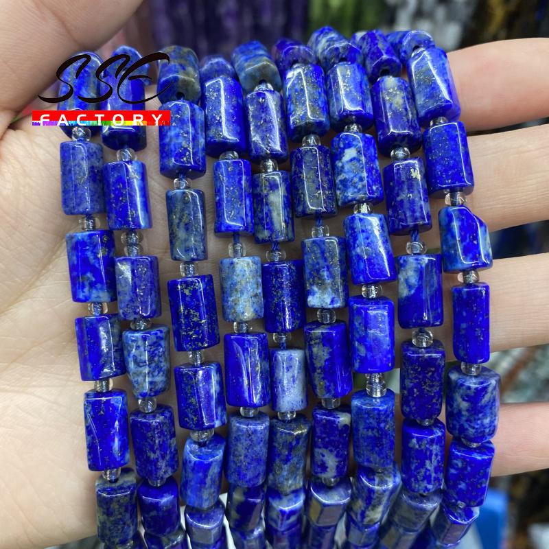 

Other Natural Stone Faceted Lapis Lazuli Beads Cylinder Loose Spacer DIY Charm Bracelet Accessories For Jewelry Making 15"strand