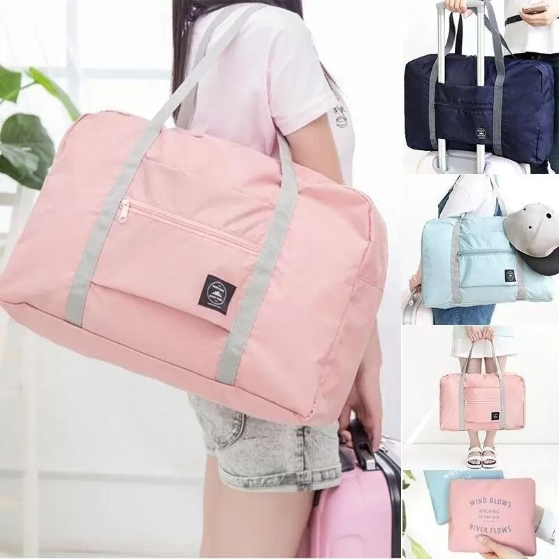 

Storage Bags Large Capacity Luggage Packing Tote Travel Shopping Big Bag Folding Clothes Pouch Organizer Nylon High Quality