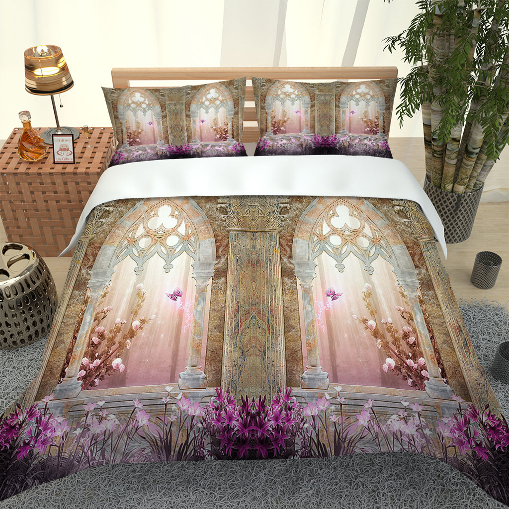 

Bedding Set Red 3pcs Duvet Cover Sets Pillowcase purple roman 3D Bedding Sets  Full Queen King Size