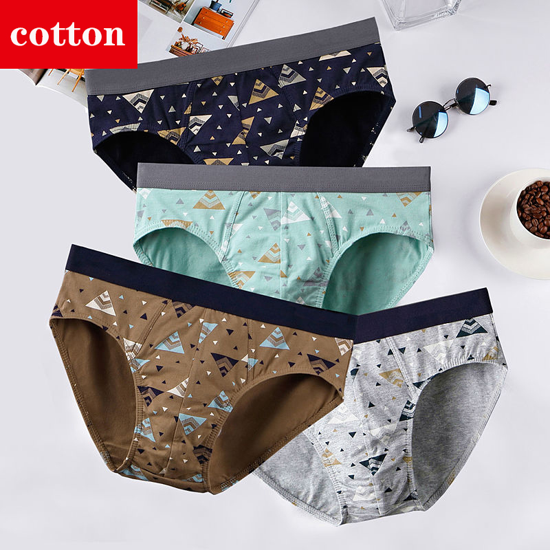 

Men's Briefs Sexy Underwear Men Underpants Cotton Comfortable Print Panties Male Lingerie Breathable Cuecas, 5145