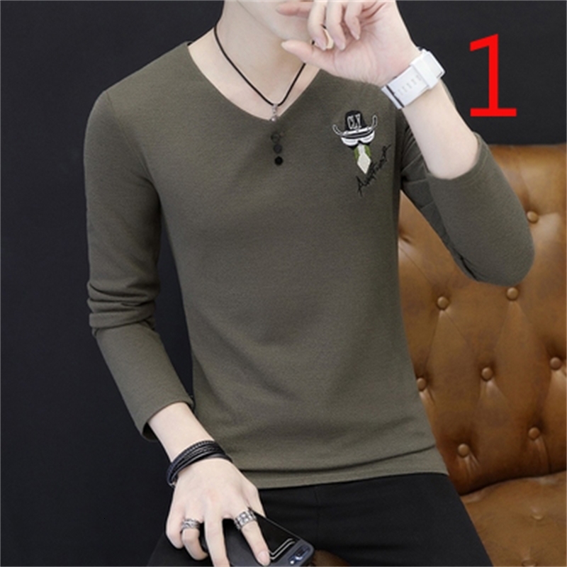 

2021 Long-sleeved T-shirt Spring and New Men's Autumn Clothes Korean Version Vuqr