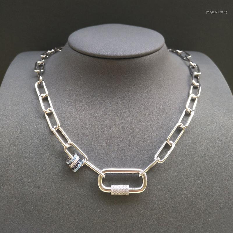 

Chains S925 Sterling Silver White Gold Circle Love Chain Necklace For Women Interlocking Lock Fashion Simple Jewelry