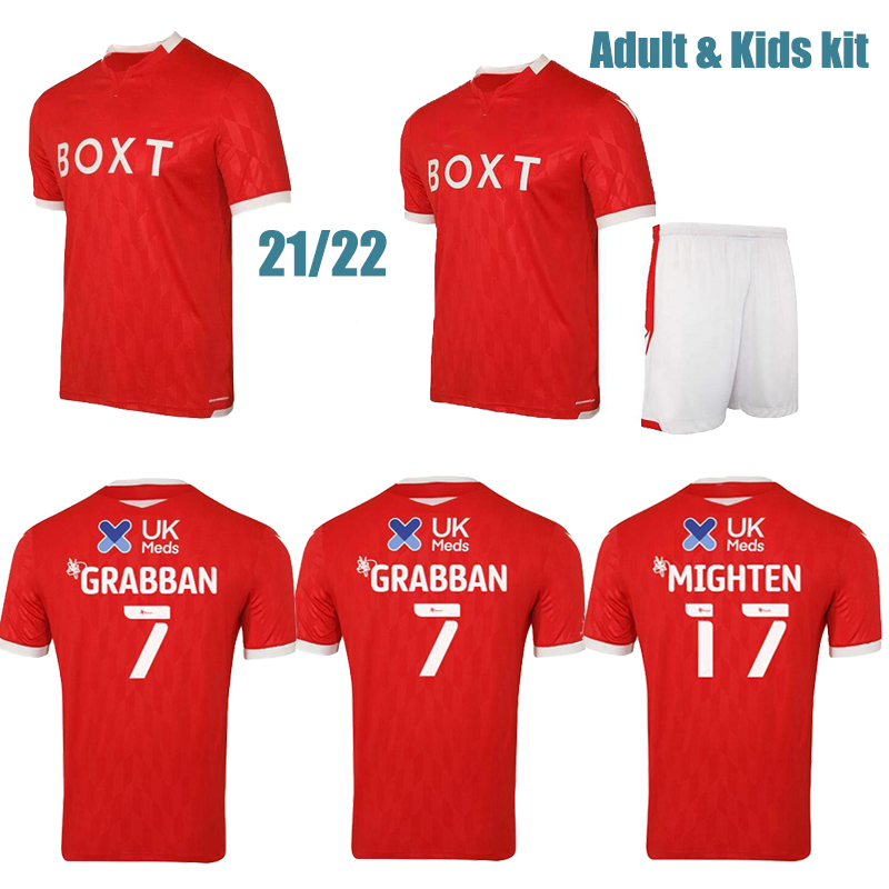 

2021 2022 Nottingham Soccer Jerseys Adult kids LOLLEY Forest GRABBAN WATSON CASH Football Shirt, Black;yellow