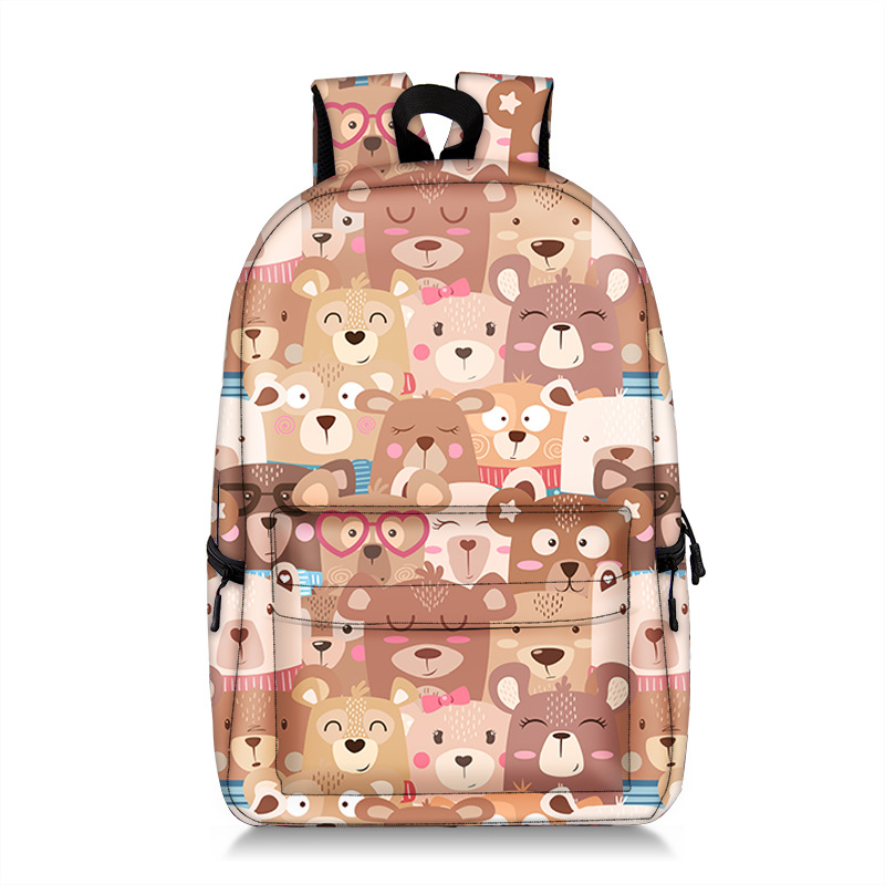 

bear pattern student print backpack highquality comfortable and largecapacity novel fun school trip play