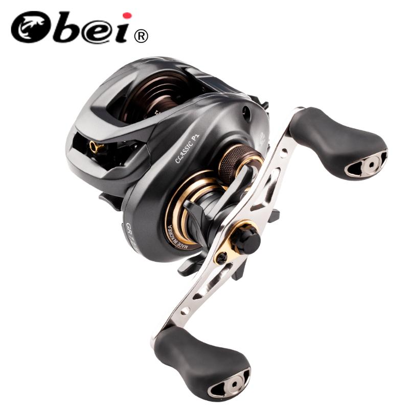 

Baitcasting Reels Obei Classic P1 Reel Dual Brake System 8KG Max Drag 7+1 BBs 7.2:1 High Speed Fishing Power