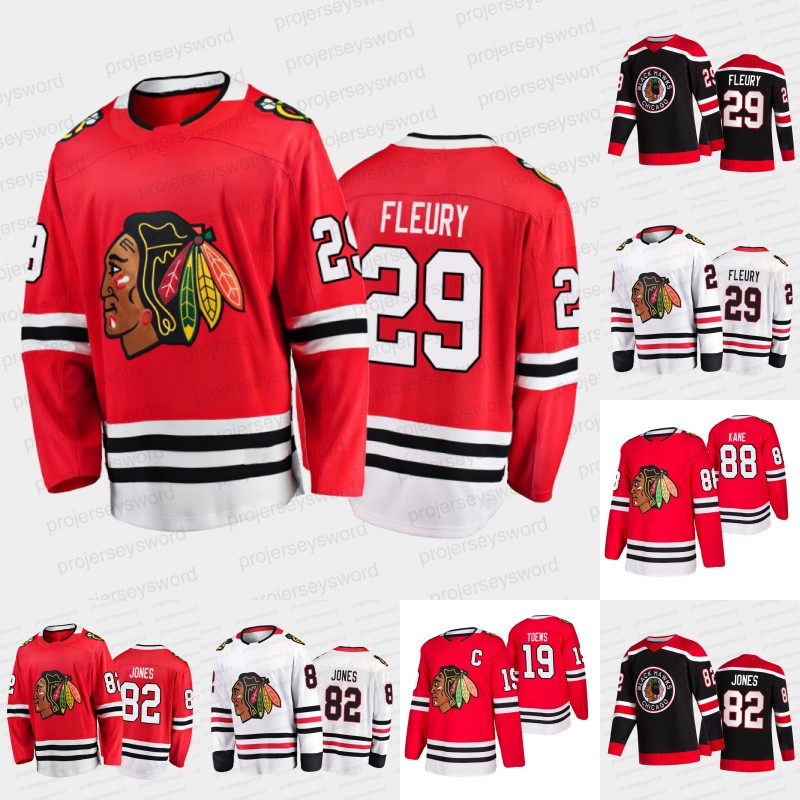 

#29 Marc-Andre Fleury Jersey Chicago Blackhawks 88 Patrick Kane 19 Jonathan Toews 12 Alex DeBrincat 82 Caleb Jones Cusom Ice Hockey Jerseys Mens Womens Youth, 9 tyler johnson