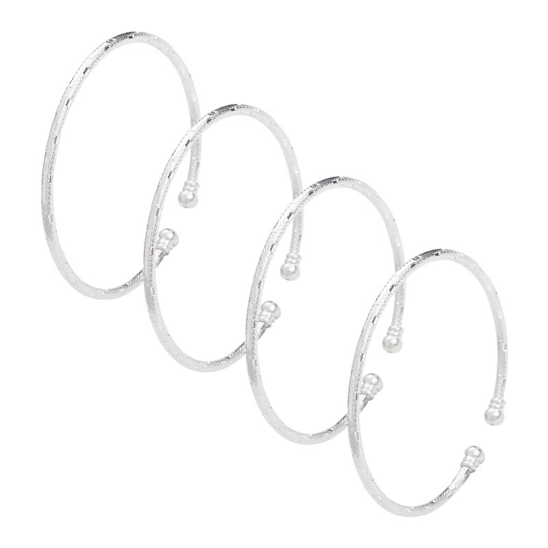 

Bangle Silver Plated Open Bangles For Women Girl Dubai Wedding Party Bride Ramadan Middle East Jewelry